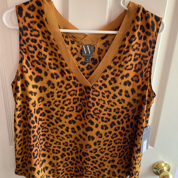 Worthington Tan Leopard Print Sleeveless Tank Top New with tags - Picture 1 of 6
